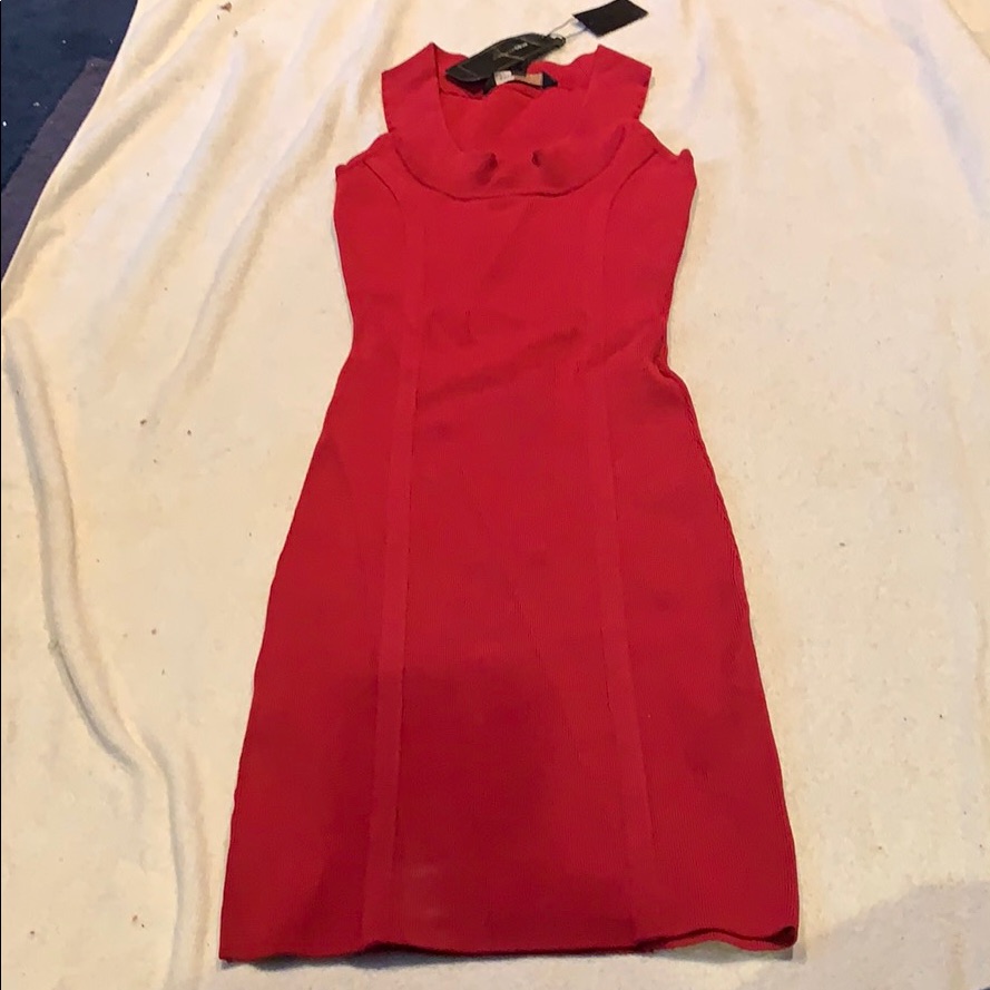 Net Bcbg Maxazria Beautiful Red Xs Ribbed Dress 03